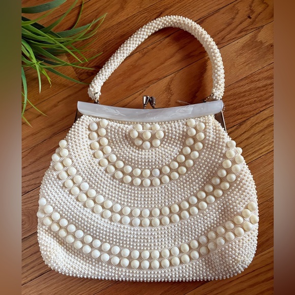 Vintage Hobnail Beaded Handbag - Picture 7 of 7